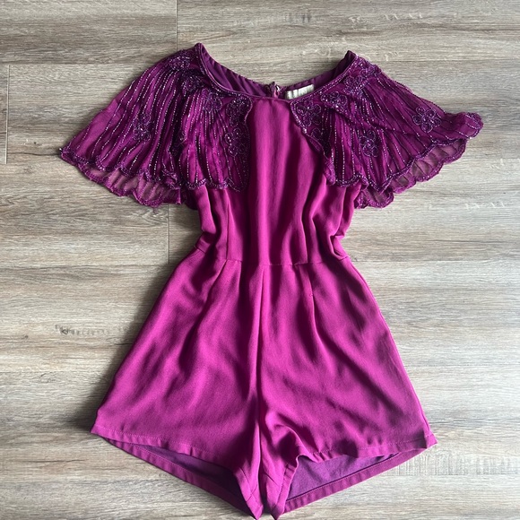 Vintage Violet Purple Sequin Romper - Picture 2 of 7